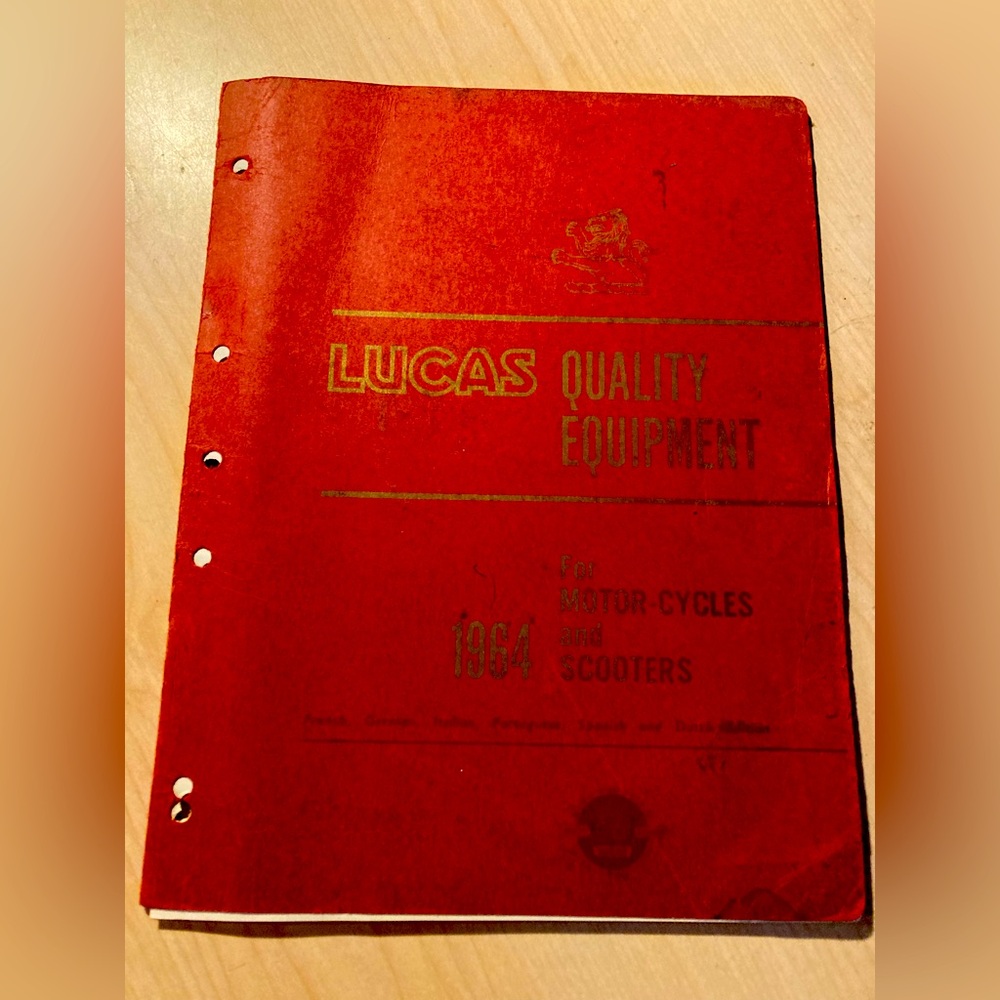 Lucas equipment 1964 motorcycle parts catalog